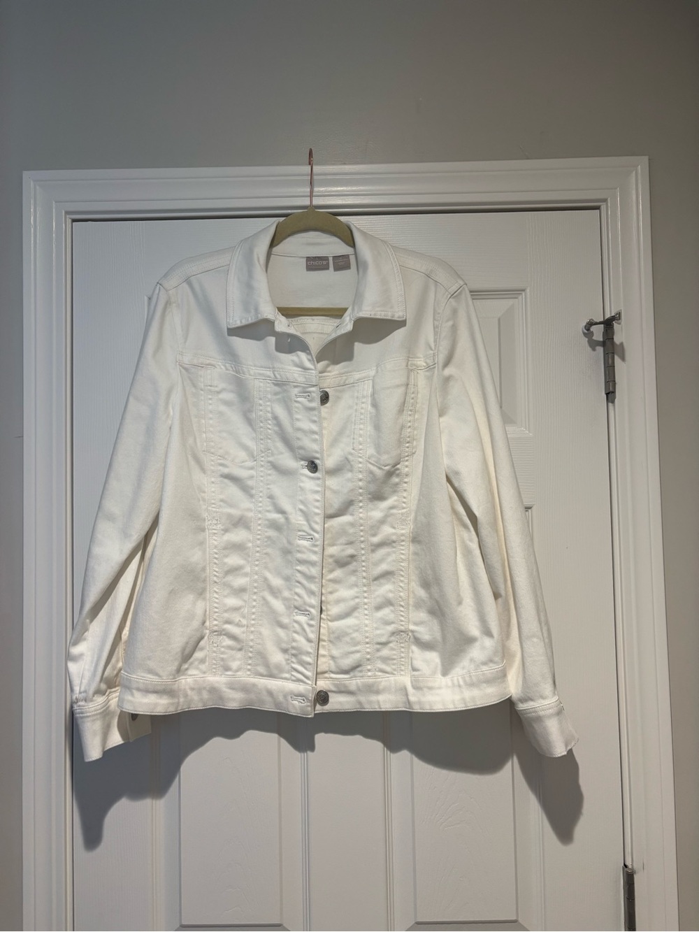 Chico's White Jean Jacket - Button Front